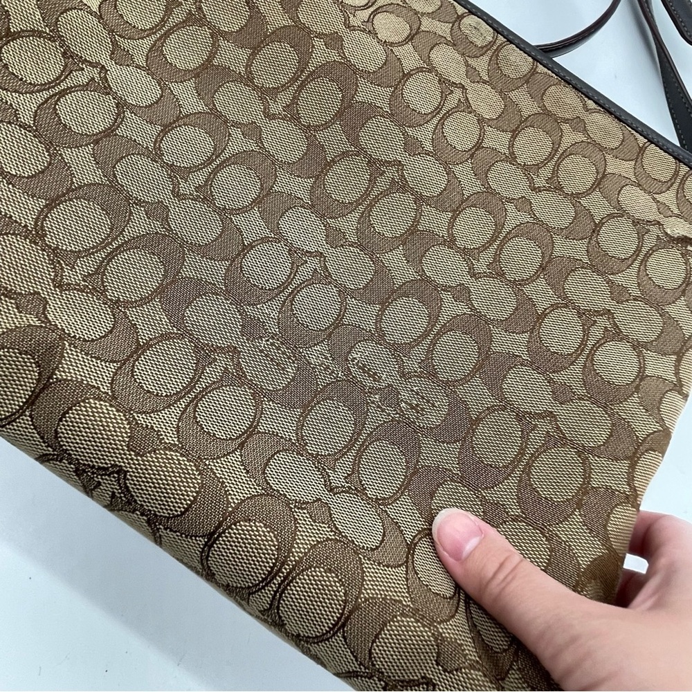 Coach purse crossbody bag all over logo print file khaki brown - Picture 9 of 9